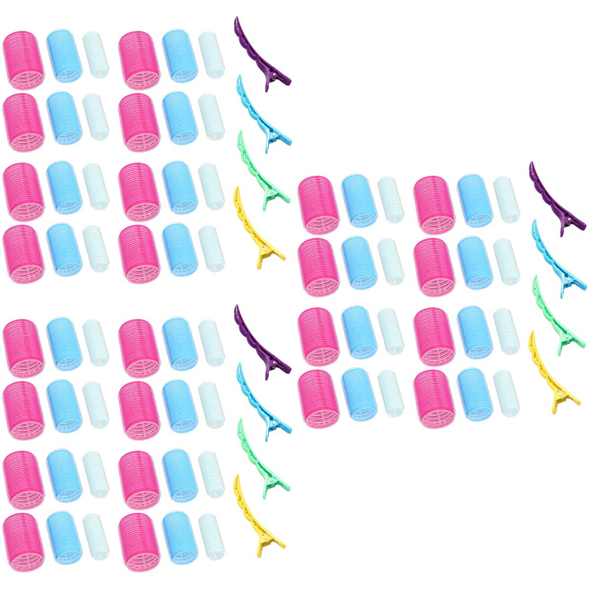 3 Sets /28pcs Self-adhesive Nylon Hair Curler Set Useful Hair Rollers Curler Set Portable Hairdressing Corrugated Clips Tool