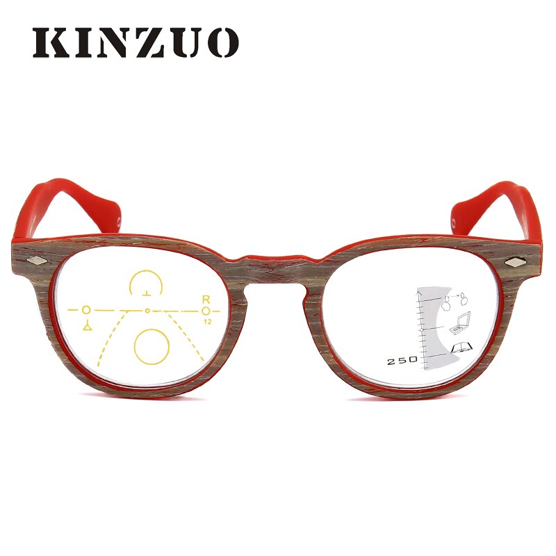 Mens high end Progressive multifocal reading glasses Women prescription glasses Wooden glasses frame for Unisex large T1810