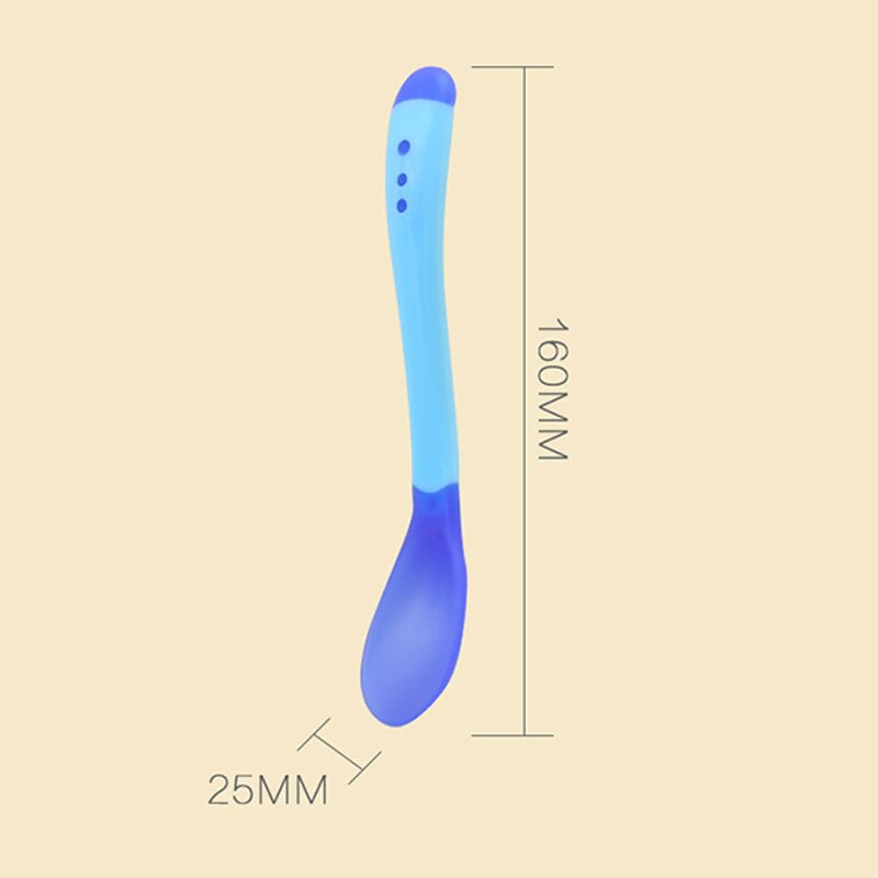 2 pièces/ensemble -né bébé silicone cuillères bébé sécurité détection de température enfants enfants couverts bébé alimentation cuillères directe