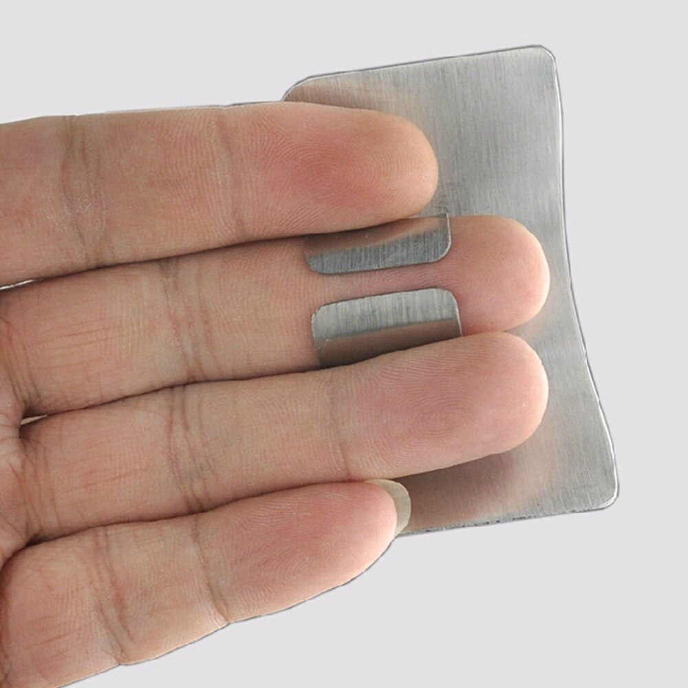 2 stücke Küche Edelstahl Scheibe Schneiden Finger Schutz Hand schneiden sicher bewachen Gemüse Obst Werkzeug
