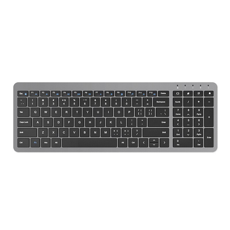 B.O.W Wireless Keyboard for Computer, Rechargeable Mouse Combo Compact Whisper-Quiet Keyboard Kits with 2.4Ghz Nano Receiver: Gray keyboard