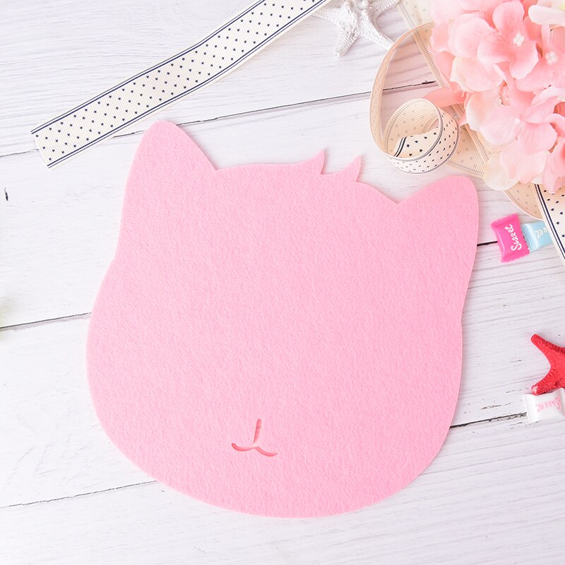 Optical Trackball PC Thicken Mouse Pad Felt Cloth 220*220*3mm Universal Cute Cat MousePad Mat for Laptop Computer Tablet PC: Pink