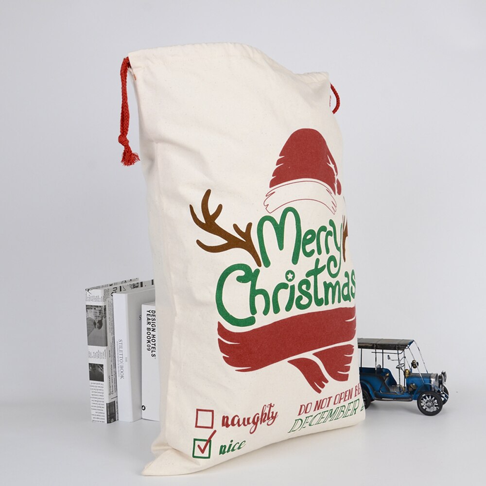 Bolsa de de Navidad, cordón de saco de Santa Claus, bolsa de algodón para almacenamiento de dulces, grande, Reino Unido