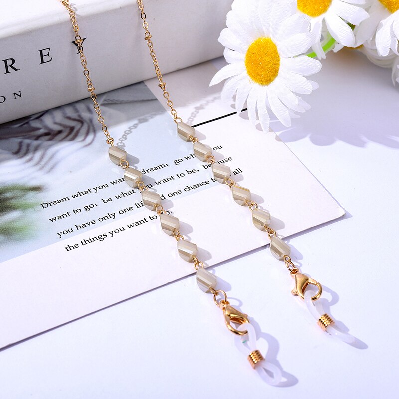 neue Kristall Perlen Ketten Für Maske Masking Sonnenbrille Gläser Perle Kette Brillen Brillen Lanyard: 11