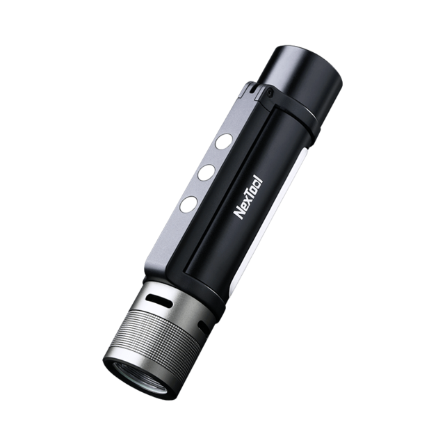 XIaomi-linterna portátil Nextool para exteriores, luz LED potente con Zoom, zumbador decibel de alto, SOS, Banco de energía: Black