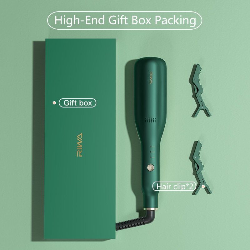 RIWA-Mini rizadores de pelo RB-8321F, herramientas de estilismo de salón, rizador de pelo con 3 engranajes, Control de temperatura, aceite esencial de hierro plano, 220V