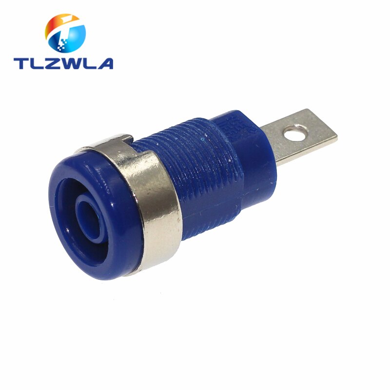 5Pcs 4mm Banana Plugs Female Jack Socket Plug Wire Connector Multimeter Socket Banana head Female: Blue