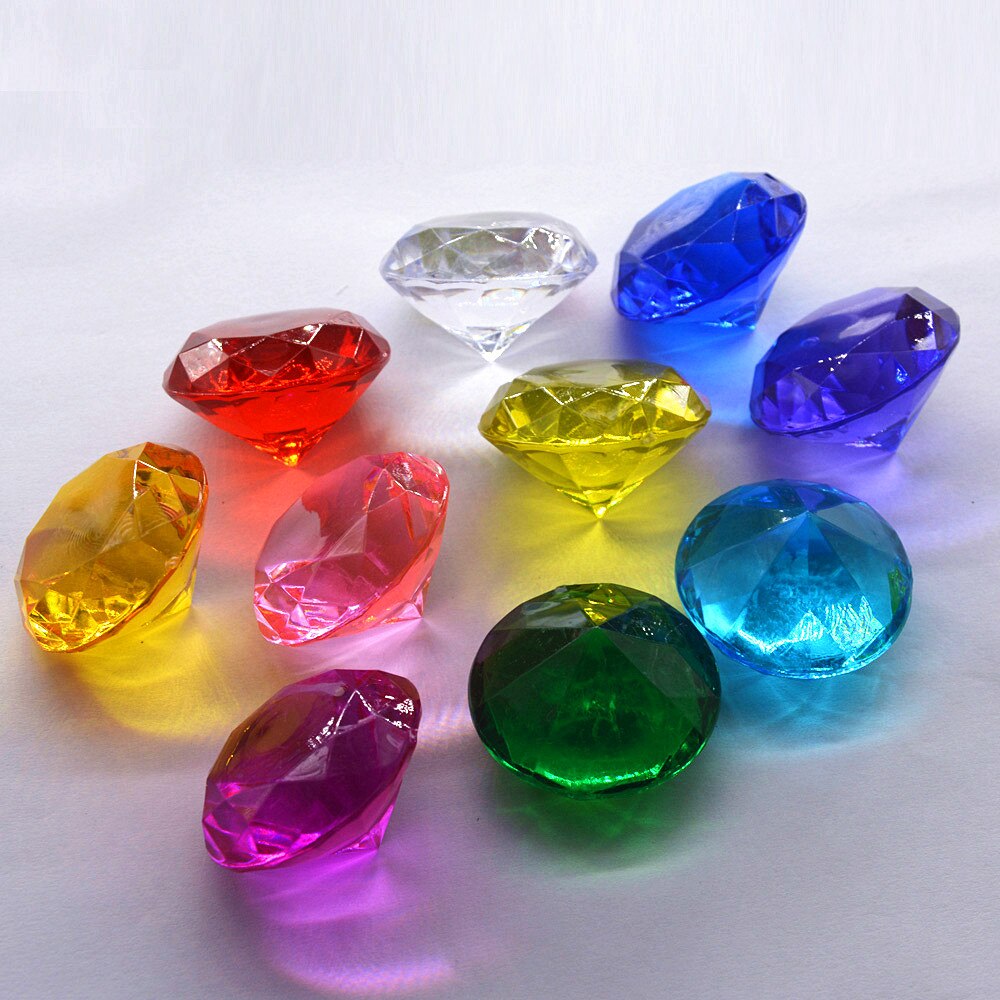 40mm Large Plastic Crystal Clear Diamond Proposal Wedding Party Ornament DIY Centerpiece Decoration Birthday