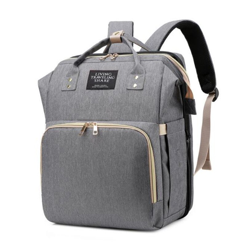 Usb Luiertassen Baby Bed Opvouwbare Zonnebrandcrème Rugzak Wieg Tas Grote Capaciteit Isolatie Verpleging Wandelwagen Zak Met Aankleedkussen: Type B Gray