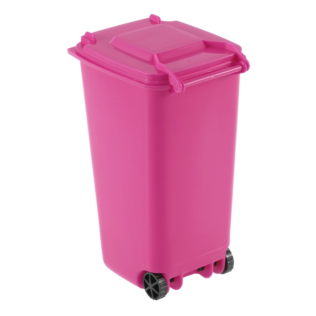 Recycle Plastic Mini Wheelie Bin Bureau Netjes Office Desktop Briefpapier Organisator Creatieve Pen Potlood Houder Met Twee Wielen