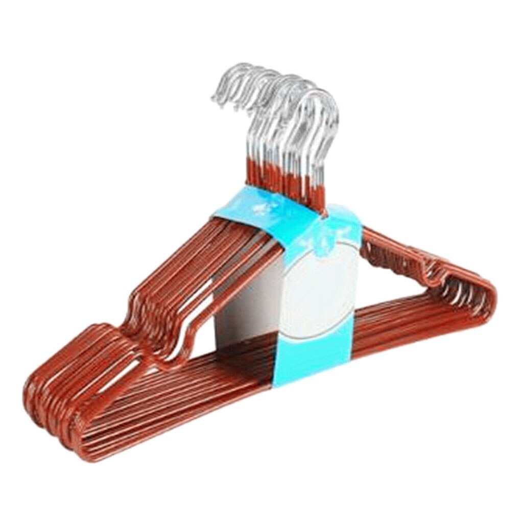 PVC Coated Metal Hangers (10 Pack) Non Slip U-Slide Hanger, Ultra Thin Space