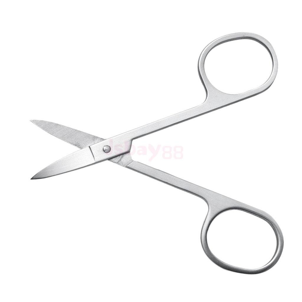 Ciseaux dissolvant de faux cils courbés en acier inoxydable, sourcils, nez, outil de maquillage