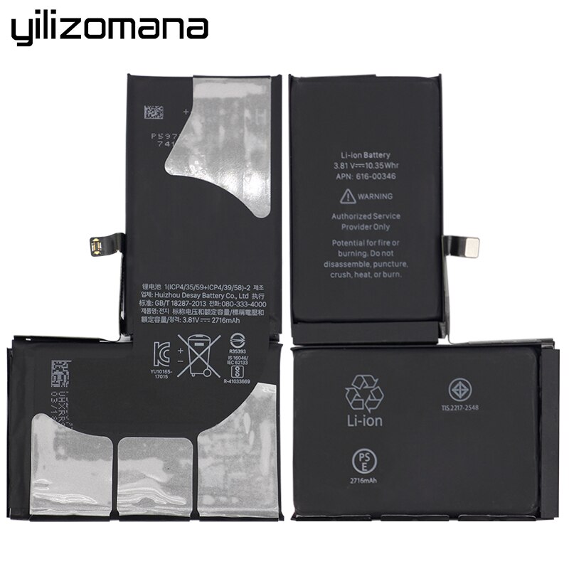 YILOZOMANA Ursprüngliche Kapazität Telefon Batterie 2716mAh Für iPhone X Ersatz Batterien Kostenloser Werkzeuge Einzelhandel Paket