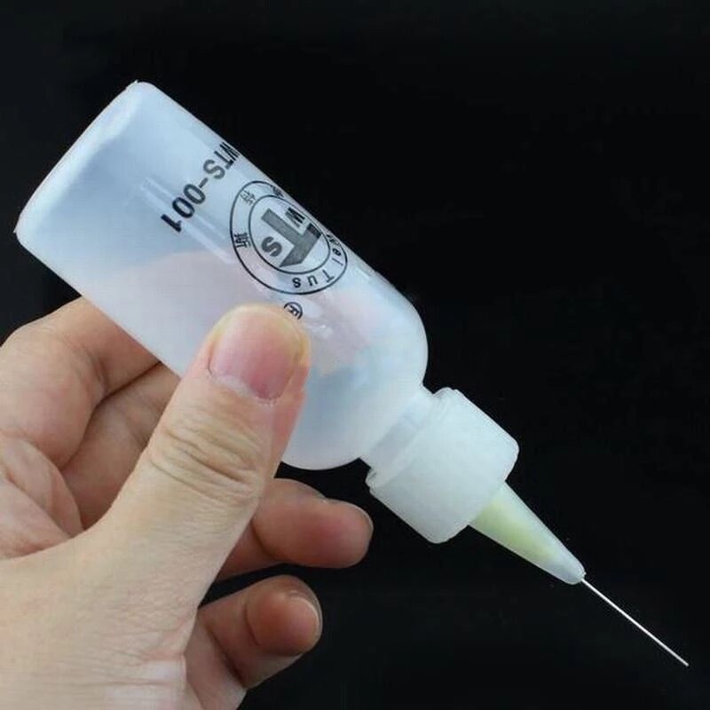 Wts -001 50ml nålespids lodning rengøring klar flydende flux alkohol olie dispenser plast håndflaske rengøringsmiddel gør det selv reparation