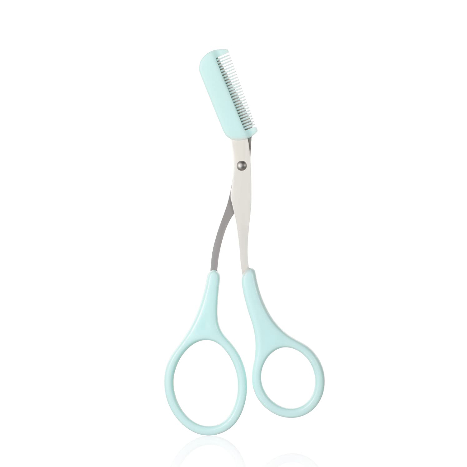 Wenkbrauw Trimmer Schaar met Kam Wenkbrauw Vormgeven Cut Schaar Antislip Vingergrepen Ontharing Schoonheid Accessoires: WHITE