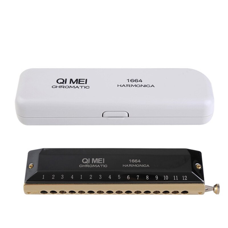 16 Holes Harmonicas Tremolo Key C Silver Color Blues Jazz Rock Musical Instrument Diatonic Harp Musical Instrument: Black