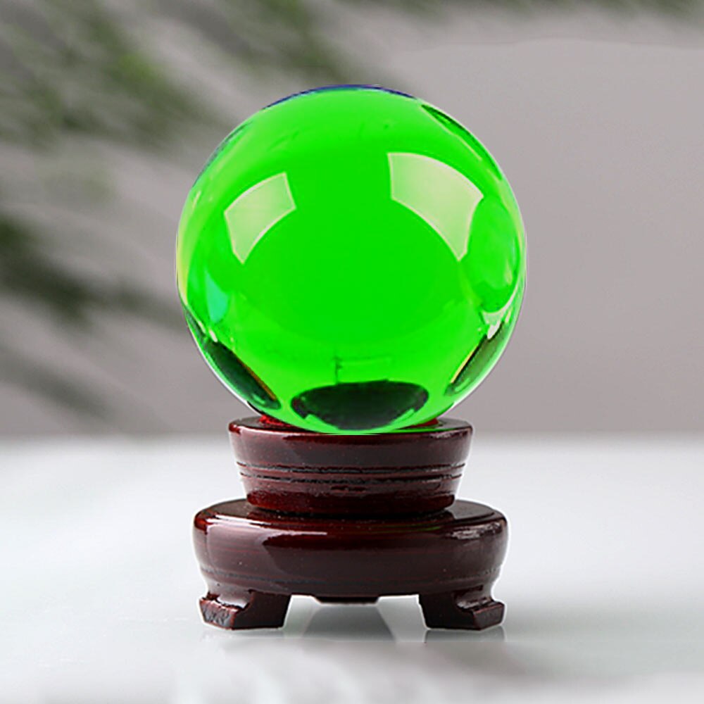 Bola de cristal de 40mm en 4 colores, bola de cristal artesanal para decoración del hogar de escritorio, bola de cristal de cuarzo Artificial transparente