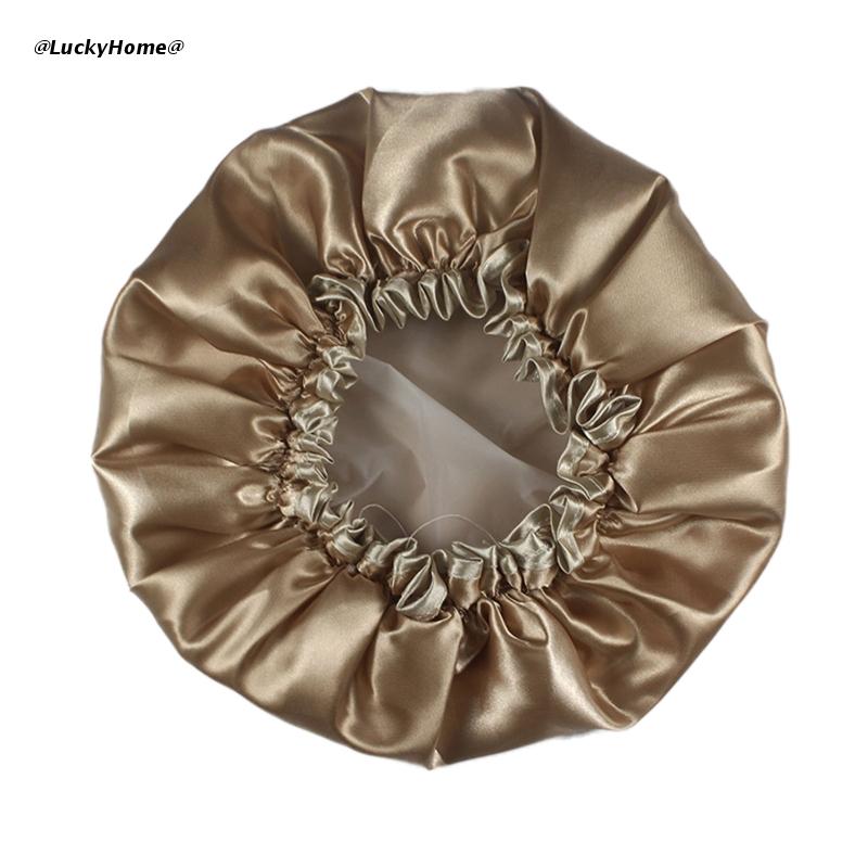 Bonnet de bain épais Double couche, imperméable, pour femmes, accessoires de salle de bain, pour voyage, Spa, hôtel, maison: Light luxury gold