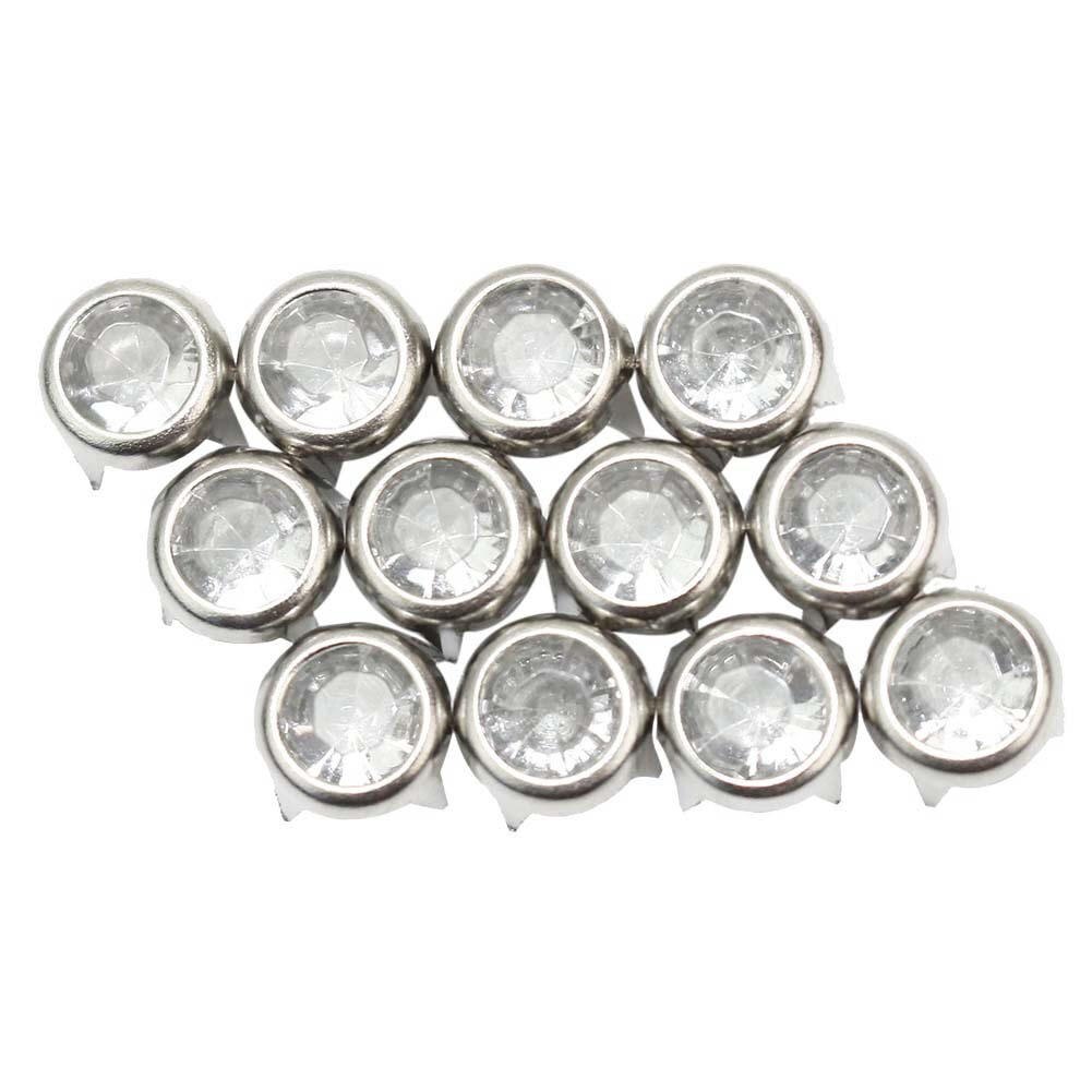 sourcing map 150 stuks vierkante piramideklinknagels voor kleding, 4 mm vier-kaak studs spikes, koperen punkrock spijkerkopvlekken voor tassen, schoenen, lederwaren (zilverkleur