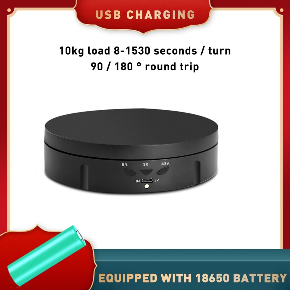 Charging Automatic Turntable Live Turntable Jewelry Electric Rotating Table 360 Degree Rotate Panoramic Display Table