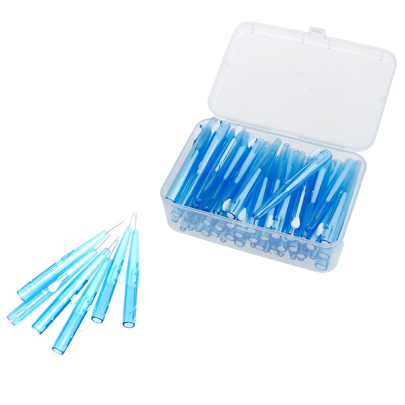 60pcs Push-Pull Interdental Orthodontic Brush Gum Dental Floss Orthodontic Wire Brush Toothbrush Oral Care Toothpick Teeth Brush