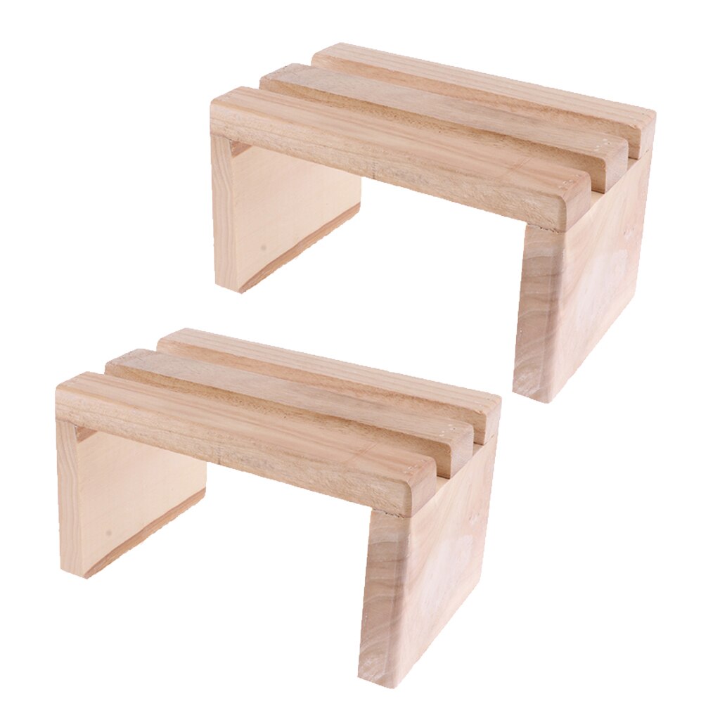 2 Stuks Hout Voet Stap Kruk Platform Voor Voeten Spa Bad Vat Emmer Wastafel Bad Toiletbril Onder Bureau 20.4x12.4x11cm