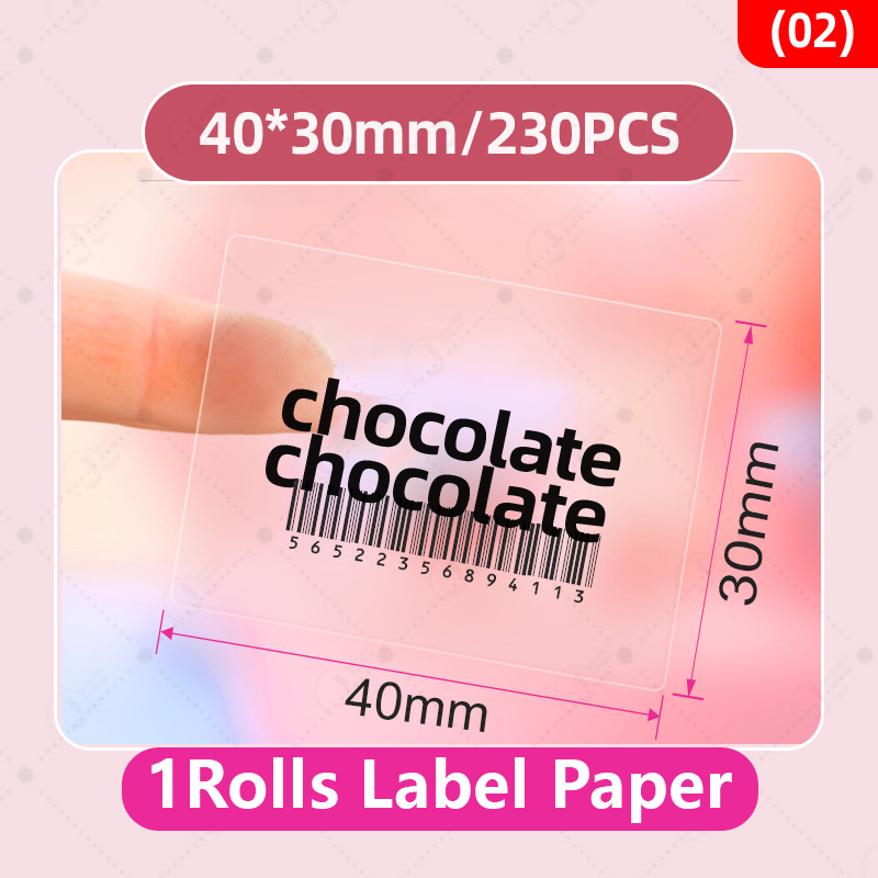 Niimbot Transparent Stickers Label Printer Stickers Portable Printer Niimbot Thermal Paper Labels Official Genuine For B1/B21: pink