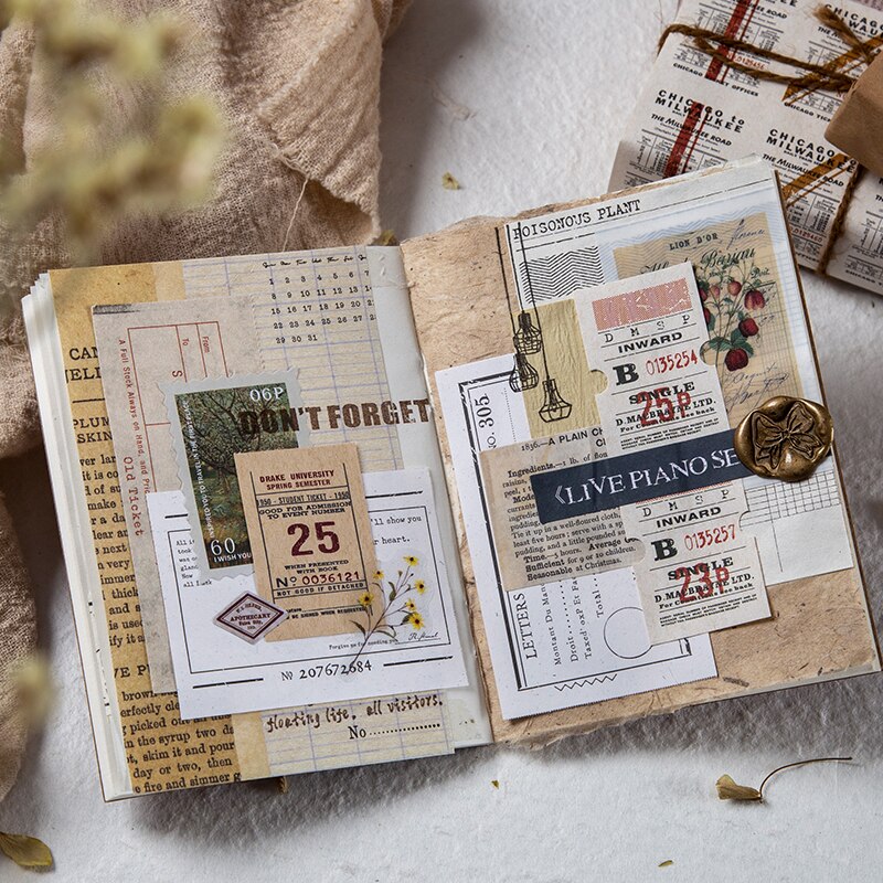Doraking Mini Retro Weltkarten-Scrapbookpapier, 60 Blatt Im Set – Perfekt Für Tagebuch, Karten & DIY-Deko