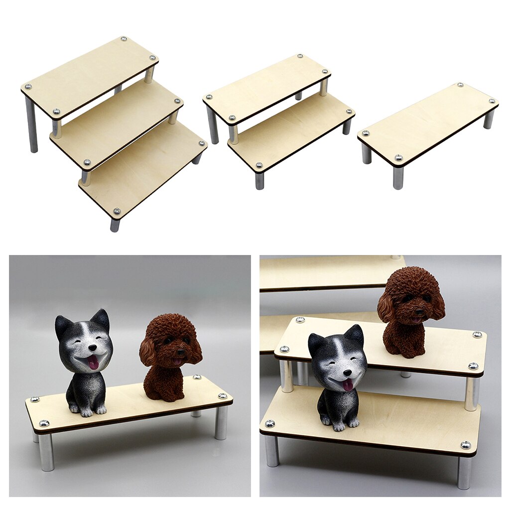Wood Display Stand Action Figure Display Riser Rack Perfume CollectionsOrganizer
