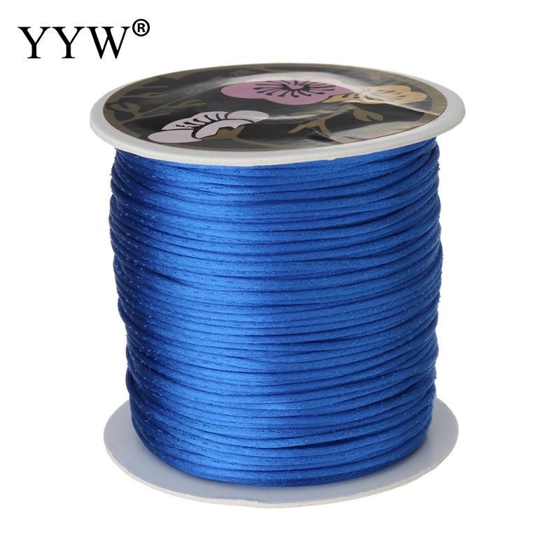 70 m/PC 1mm bobine de Nylon mélange couleur noir chinois Satin soie noeud macramé cordon perles européen tressé fil: royal blue