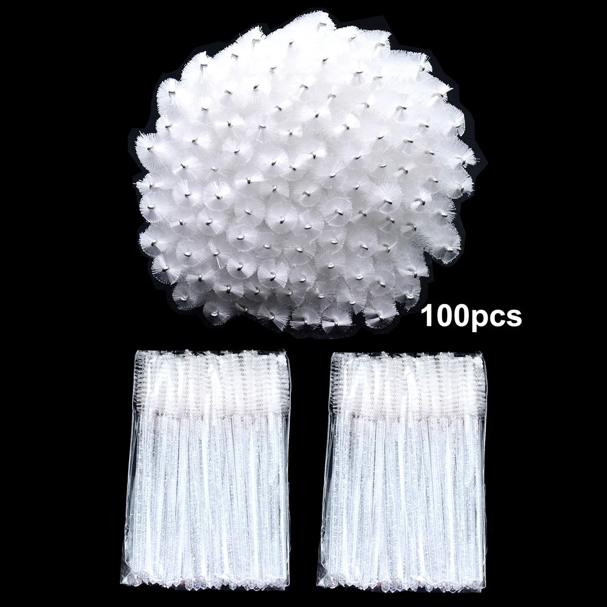 100 pçs escovas de cílios descartáveis carretéis micro lash rímel varinhas pentes atacado para extensão de cílios maquiagem ferramentas cosméticas: Azul