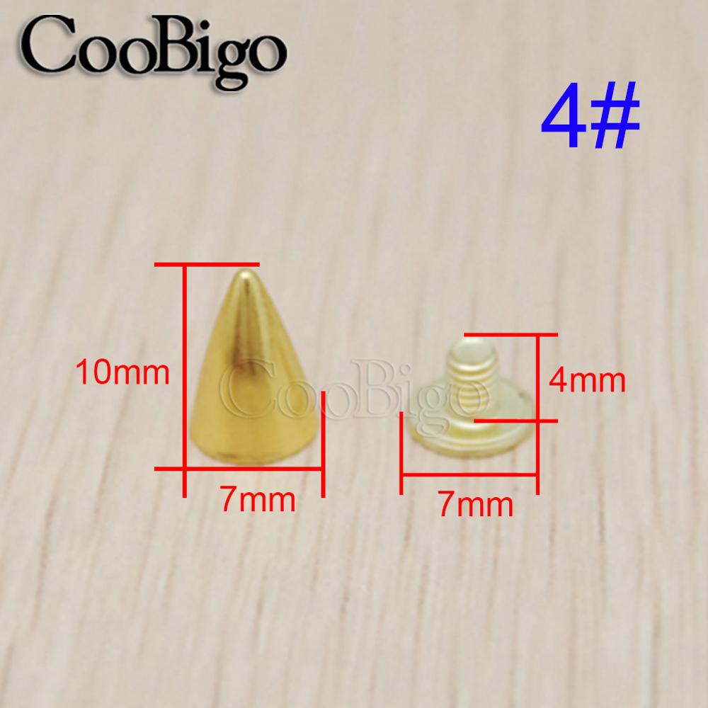 20 Sets Metal Cone Studs En Spikes Diy Craft Cool Punk Garment Klinknagels Voor Kleding Tas Schoenen Lederen Diy Handwerk onderdelen: 4