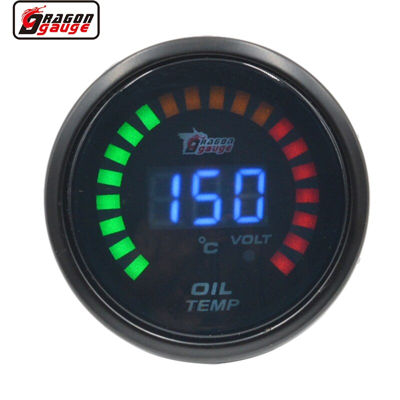 Dragon 52Mm Digitale Display Lcd Auto Gewijzigd Meter Water Olie Temperatuur Boost Druk Volt Toerenteller Rpm Air Gauge: Oil temp gauge