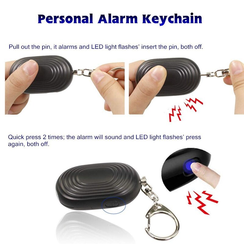Personal Alarm Keychain with LED Light, Super Loud 120Db Security SOS Emergency Device for Kids, Women, Elderly, Runners