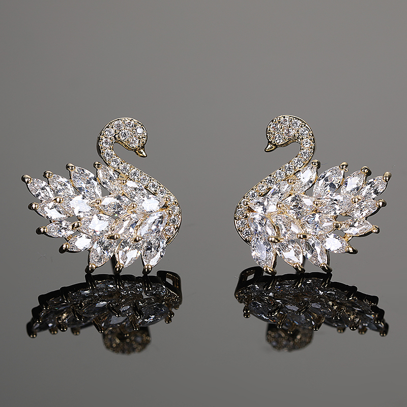 Boucles d'oreilles couleur cygne de Style déesse de luxe léger, boucles d'oreilles en Zircon micro-pavé, boucles d'oreilles longues à la et polyvalentes: Rouge