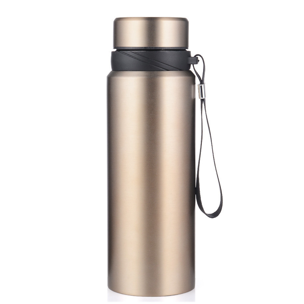 Botella de agua térmica de 1L, botella de agua fría y , termo para agua, té, café, frascos de vacío, botella termo de acero inoxidable: Azul