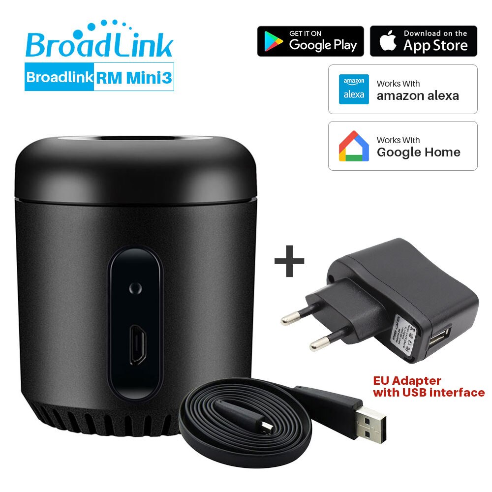 Broadlink rm mini 3 ir fjernbetjening smart home automation smart house app kontrol kompatibel med alexa ok google home mini: Rm mini 3eu