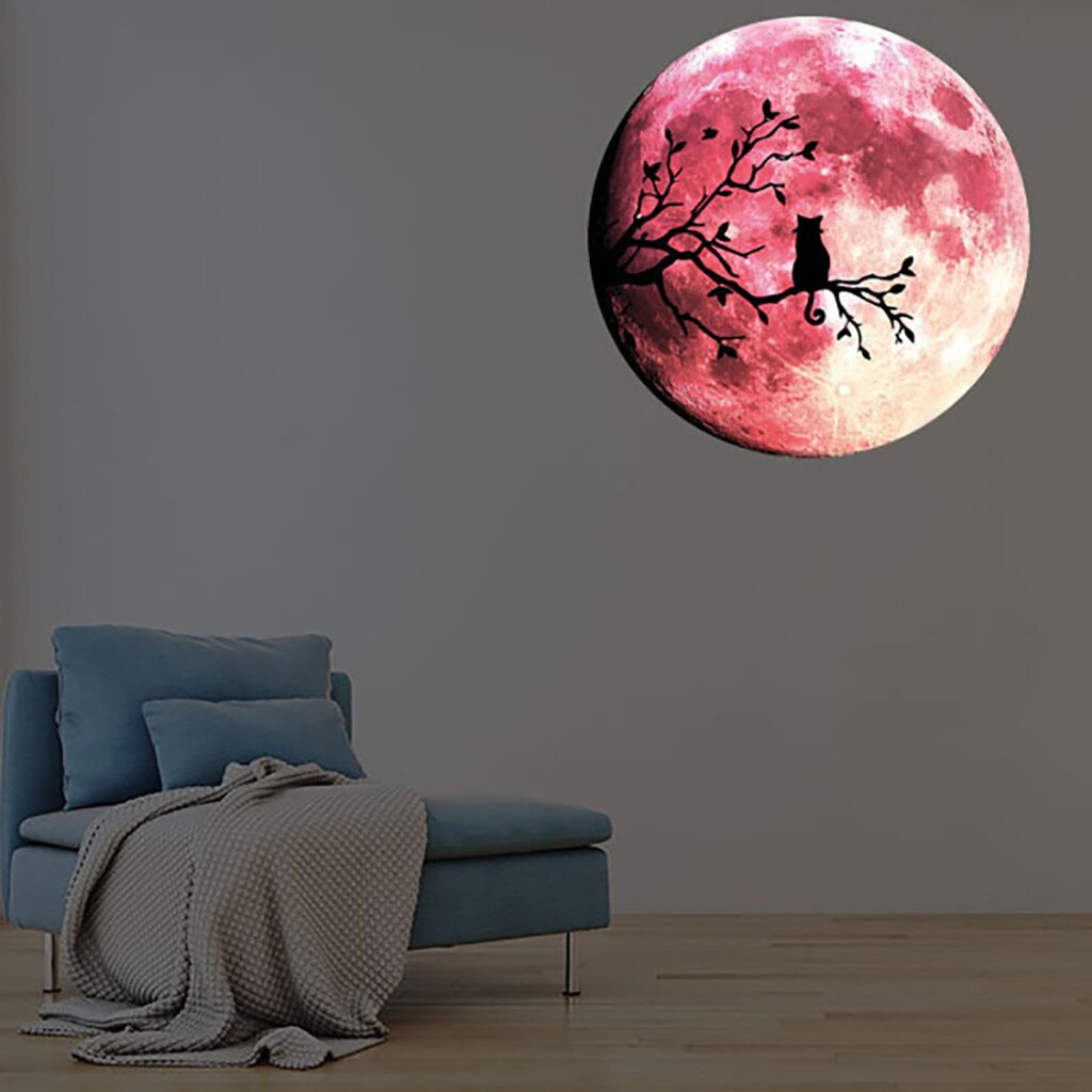 Luminous Moon 3D Wall Sticker planets Glow Stickers in the Dark Moonlight Kid Bedroom stars halloween Decor Mural