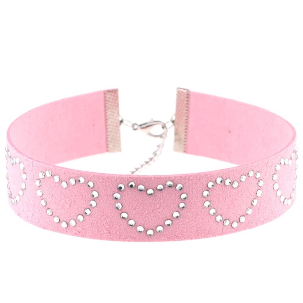 Goth Kleding Harajuku Hart Choker Ketting Liefhebbers Zwart Roze Vriend Y2k Hals Ketting Voor Vrouwen Sieraden: Rose Goud Kleur