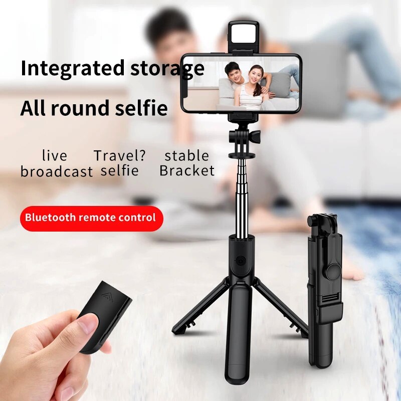 Remote Control Selfie Stick Telescopic Folding Selfie Stick Vertical Tripod Selfie Stick Outdoor Travel Record Bluetooth Selfie