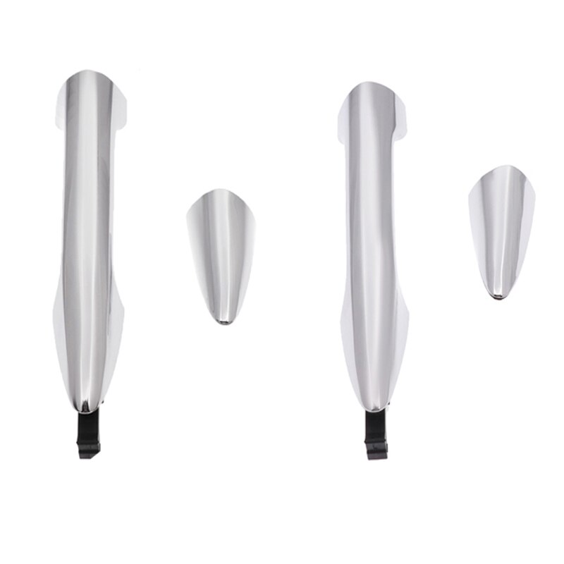 Manija de puerta Exterior delantera, trasera, izquierda y derecha para KIA RIO K2 manijas exteriores galvanizadas, accesorios para automóviles, estilo,: Rear Pair