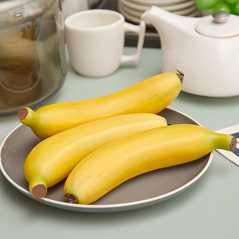 3 unids/lote 18CM simulación amarillo plátano juguetes para niños decoración de la habitación del Hogar Accesorios niños juego de simulación juguetes de cocina