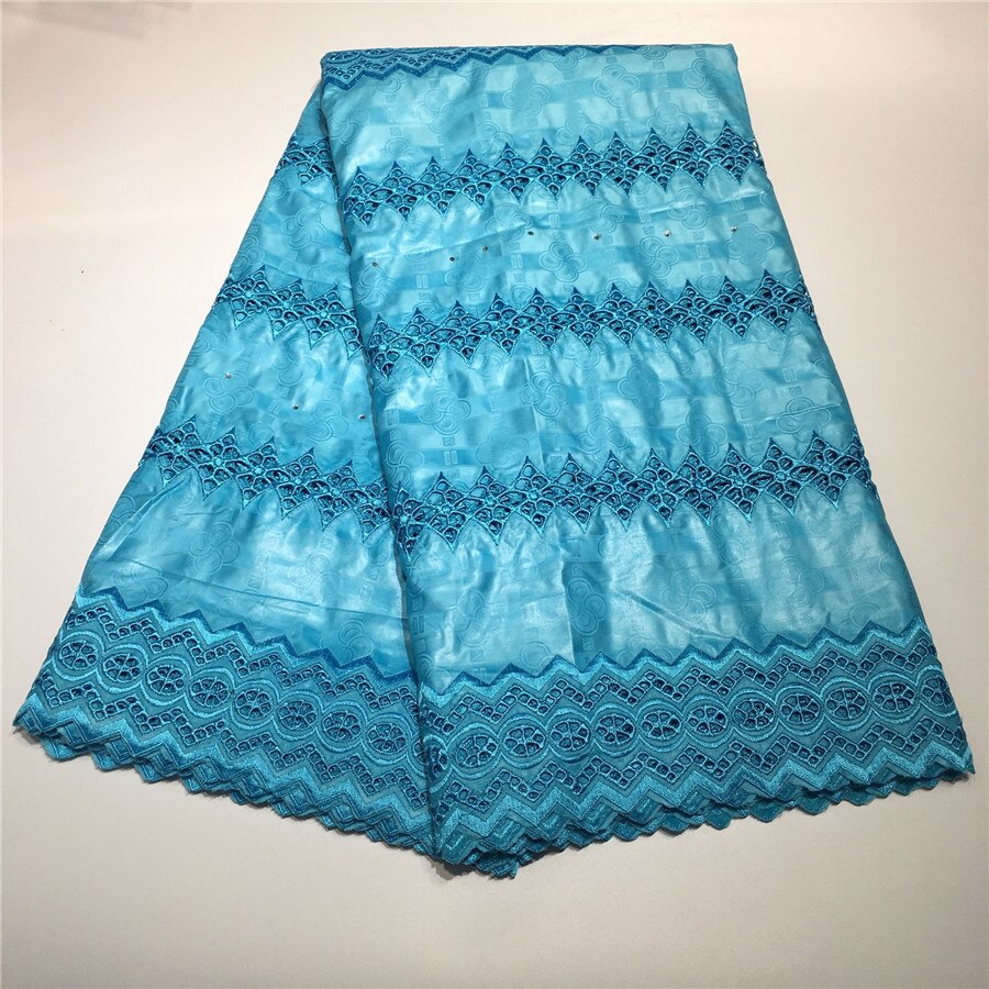 African Bazin Riche Fabric Guinea Brocade Bazin Brode Lace Fabric Embroidery Swiss voile Lace Fabric 5Yards: 7