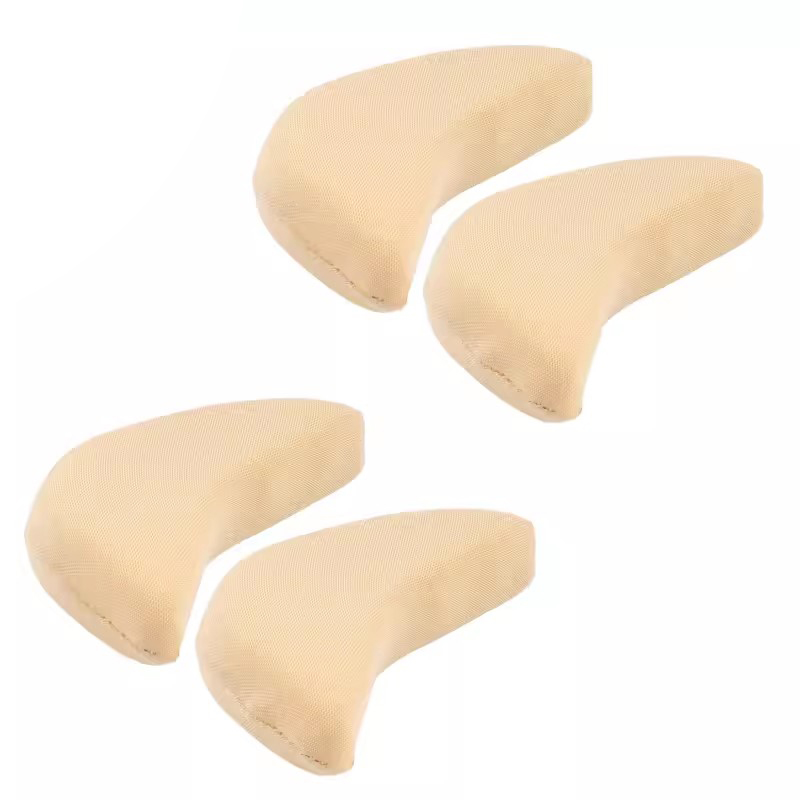 10 Uds. Almohadillas de esponja para el antepié, almohadillas de ajuste para reducir el tamaño del zapato, alivio del dolor, plantillas de relleno de tacón alto, almohadilla para el enchufe del dedo del pie del antepié: Plata