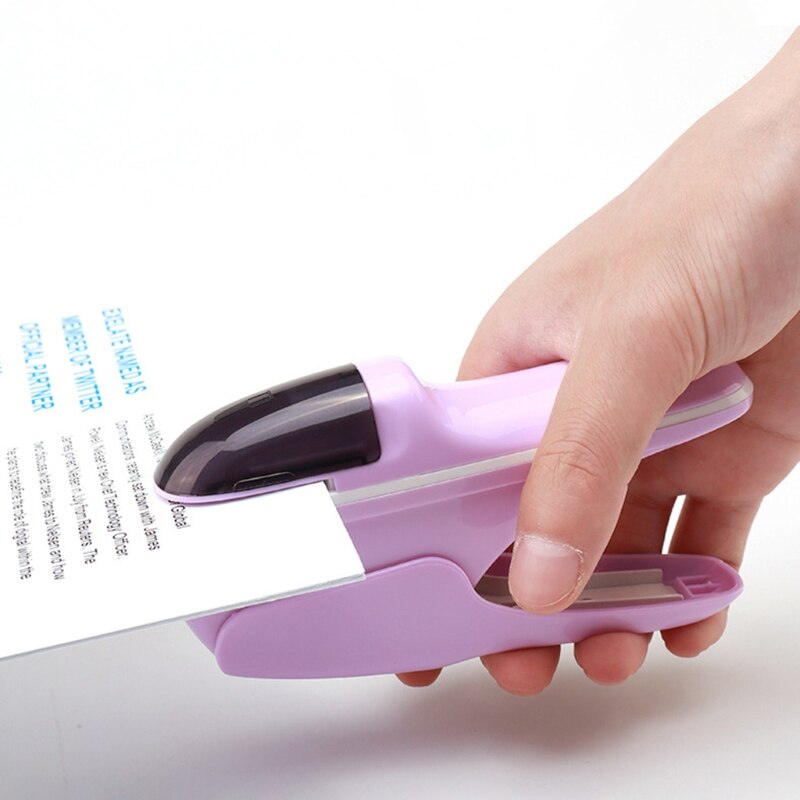 No Staples Nail Free Stapler Mini Cute Paper Book Binding Stapling Machine Stapleless Staplers Stationery Office Supplies