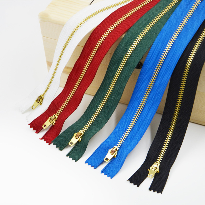 5pcs/lot copper zipper Close-End Zipper DIY for jean bags shoes garment belt sewing accessories DIY