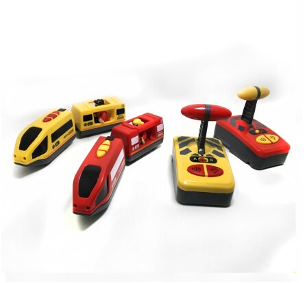 Remote Control Multiple Units CRH EMU Electric Train Toys truck Set Kid fit for brand wooden track suit children: green