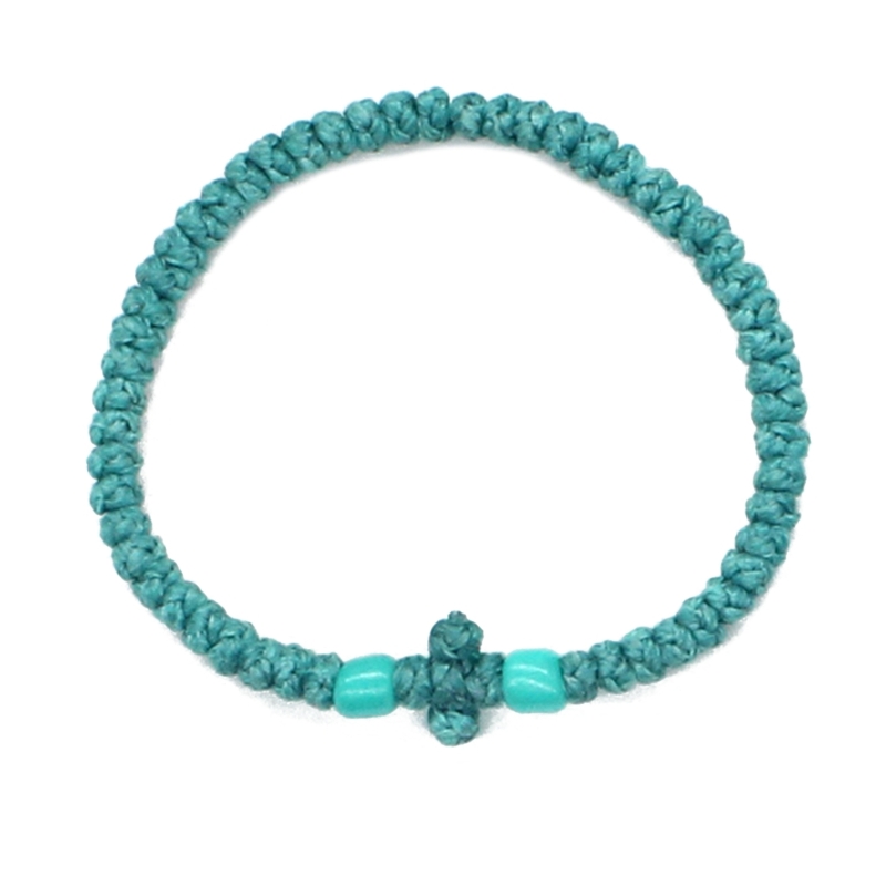 Pulsera cuerda oración ortodoxa única, cadena pulsera tejida cristiana griega griega: VERMEIL