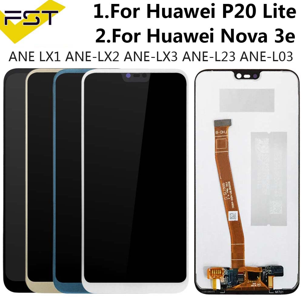 Tela lcd + touchscreen para huawei p20, tela para celulares huawei p20 EML-L09C EML-L29C/p20 lite nova 3e/p20 pro CLT-L09 CLT-L29 montagem do digitalizador