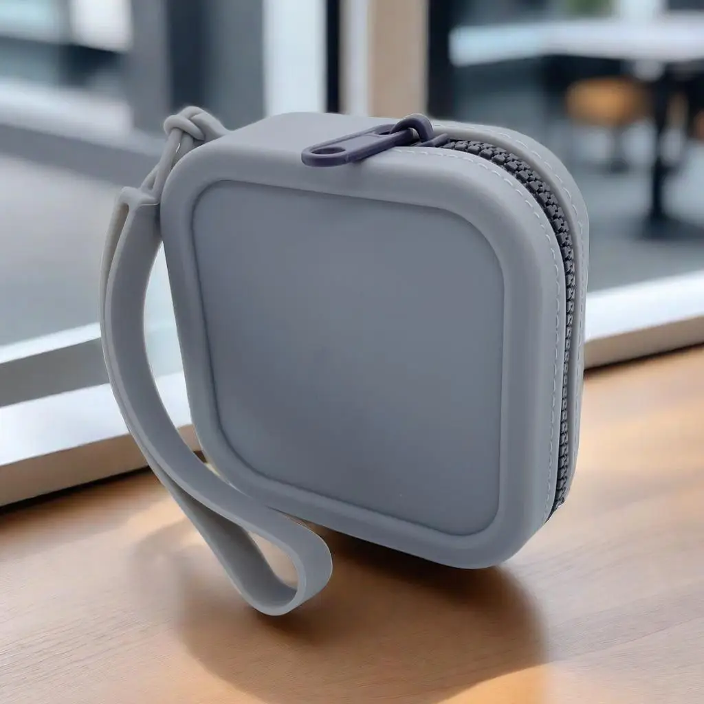 2025 klasyczny silikonowy portfel z organizerem wodoodporna portmonetka zamek błyskawiczny torba na słuchawki etui podróżne studenci: Różowy